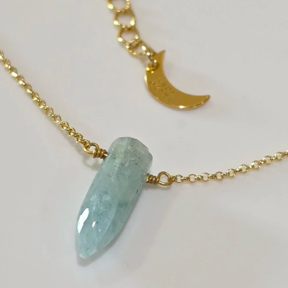 Luna Norte Amazonite Moon 14k Gold Plated Brass 18